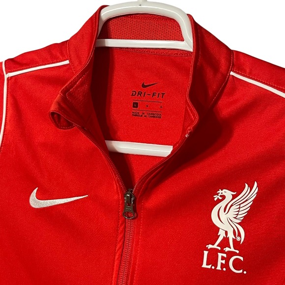Nike Dri-FIT Liverpool LFC Soccer Track Jacket Red Kids Size Large Full Zip - Picture 1 of 6